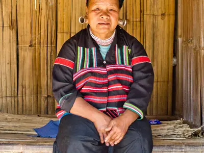 Portrait of an elderly Lahu woman in the Chiang Mai region of northern Thailand