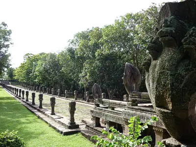 Naga balustrade along the processional avenue at Phanom Rung