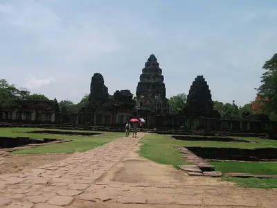 Stone path leading to the central prang at Phimai Historical Park