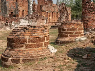 Brick foundations among the ruins, Wat Phra Si Sanphet
