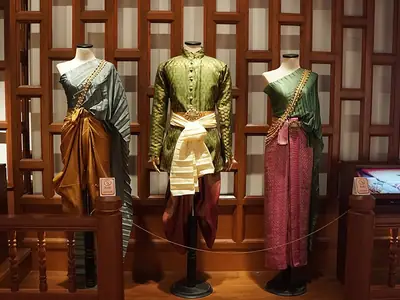 Traditional Thai clothing in Bangkok National Museum.