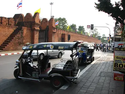 Tuk-tuk waiting for passengers in Chiang Mai
