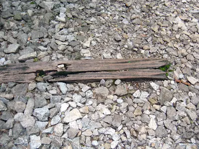 A railway sleeper at Hellfire Pass in Kanchanaburi, Thailand.