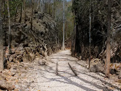 HELLFIRE PASS ON THE THAI BURMA DEATH RAILWAY  THAILAND JAN 2013