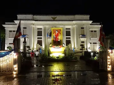 The Lanna Folklife Museum in Chiang Mai at night.