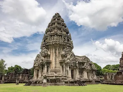 Carved stone ruins in the sanctuary, Prasat Hin Phimai
