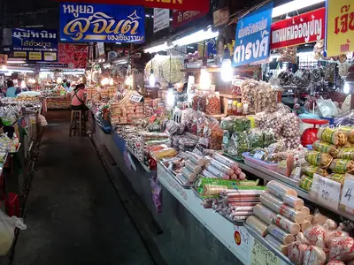 Market stalls in Chiang Mai, Thailand