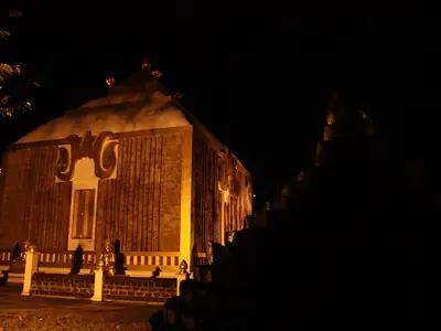 Stupa lit up at night, Wat Phra That Phanom