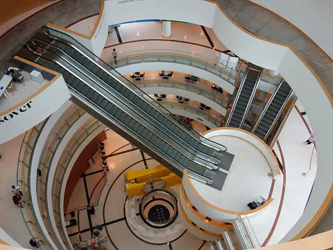 The central atrium of the Bangkok Art and Culture Centre
