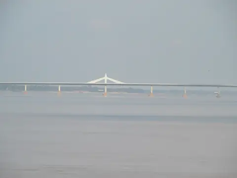 Mukdahan Friendship Bridge II as seen from Mukdahan's Indochina Market
