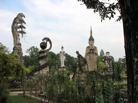 view to park of giant sculptures