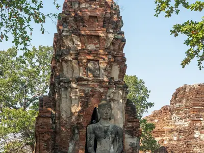 Verweerde bakstenen prang, Wat Mahathat (Ayutthaya)