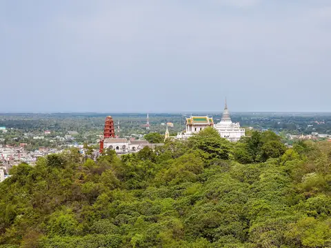 Hilltop palace buildings above Phetchaburi, Phra Nakhon Khiri