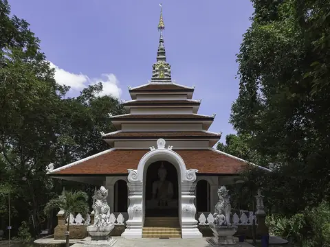 Small temple building in the forest on Doi Suthep, Wat Pha Lat